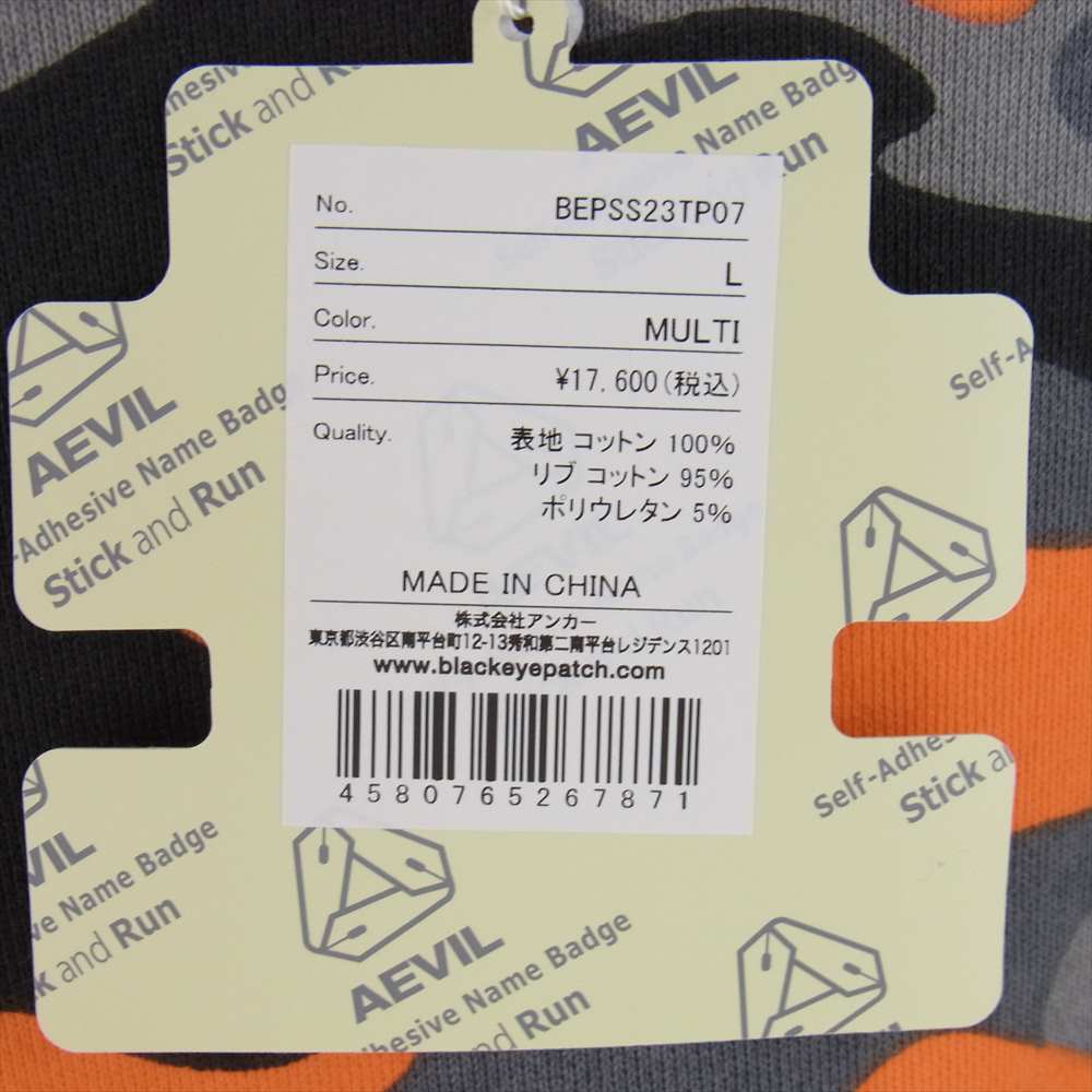 ブラックアイパッチ 23SS BEPSS23TP07 OG LABEL CAMO CREW SWEAT MULTI OGラベル カモフラ クルーネック スウェット トレーナー マルチカラー系 L【新古品】【未使用】【中古】
