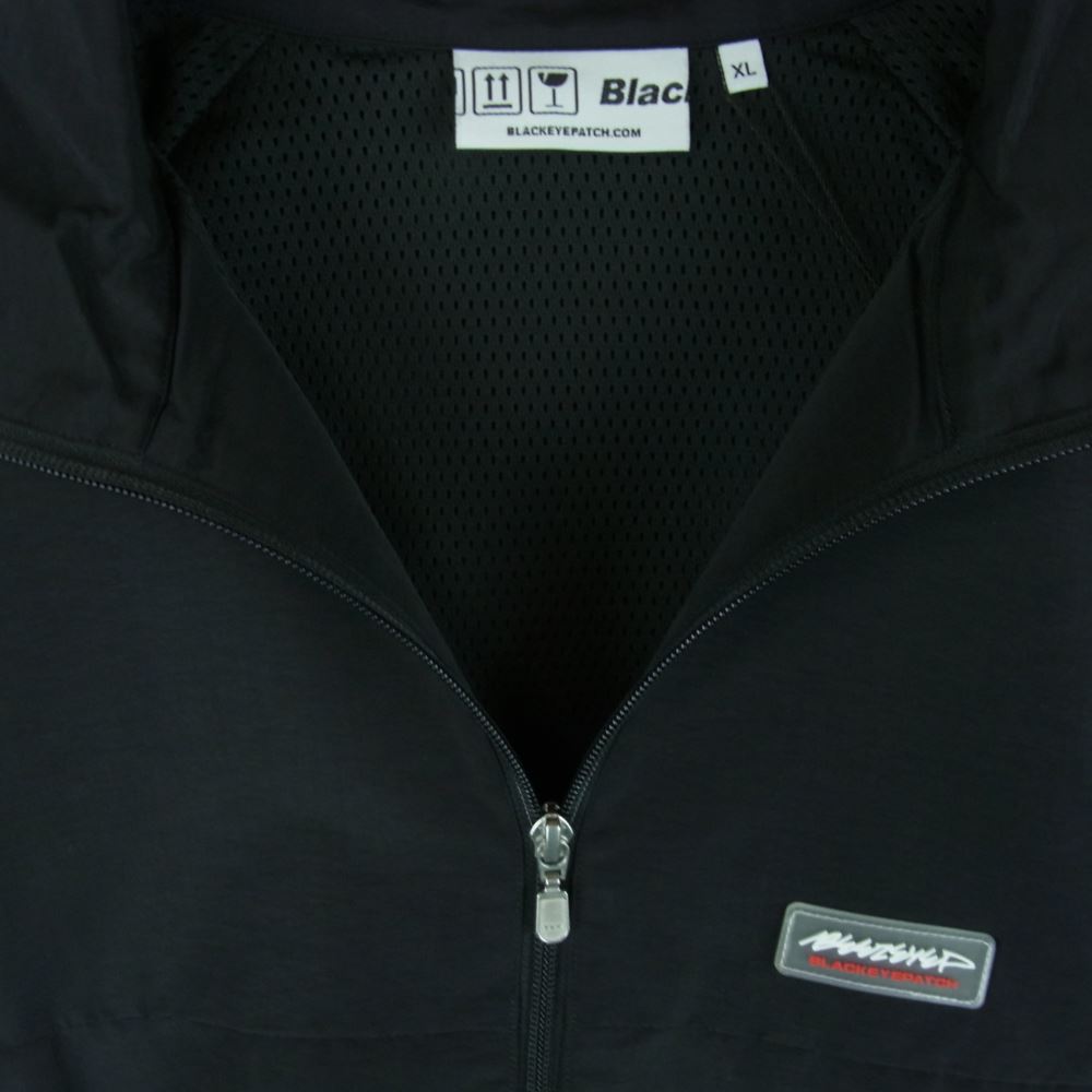ブラックアイパッチ 21AW BEPFW210T05 ロゴラベルパッチ ナイロン トラック ジャケット ブラック系 XL【新古品】【未使用】【中古】