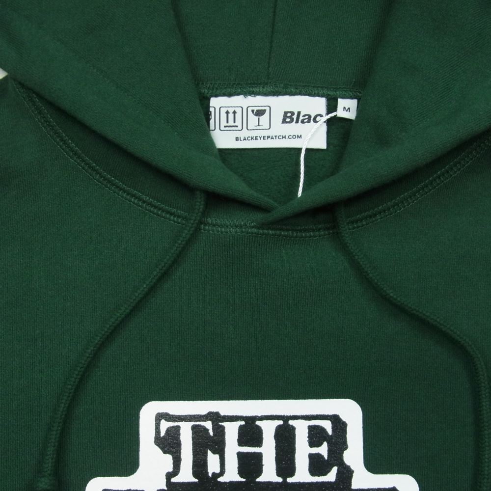 ブラックアイパッチ 21AW BEPFW21TP27 OG LABEL HOODIE OGラベル ロゴプリント パーカー フーディ グリーン系 M【新古品】【未使用】【中古】