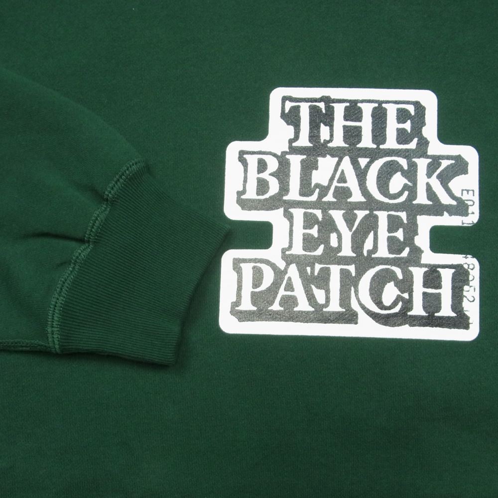 ブラックアイパッチ 21AW BEPFW21TP27 OG LABEL HOODIE OGラベル ロゴプリント パーカー フーディ グリーン系 M【新古品】【未使用】【中古】