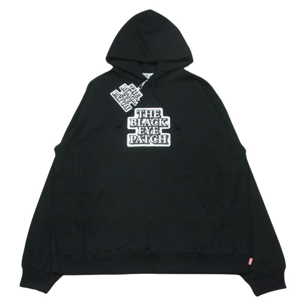 ブラックアイパッチ 21AW BEPFW21TP27 OG LABEL HOODIE OGラベル ロゴプリント パーカー フーディ プルオーバー ブラック系 XL【新古品】【未使用】【中古】