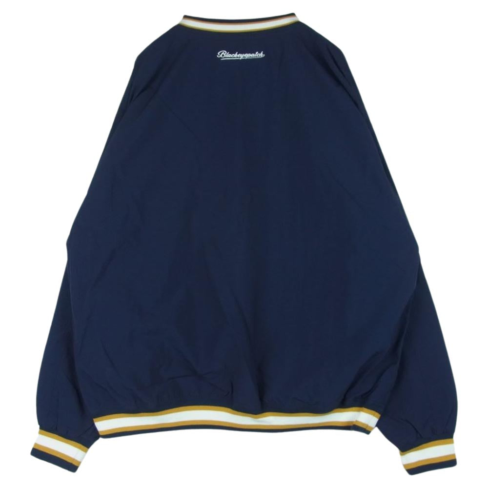 ブラックアイパッチ 23SS BEPSS23TP06 HANDLE WITH CARE V NECK PULLOVER 取扱注意 ハンドルウィズケア Vネック プルオーバー スウェット ネイビー系 L【新古品】【未使用】【中古】