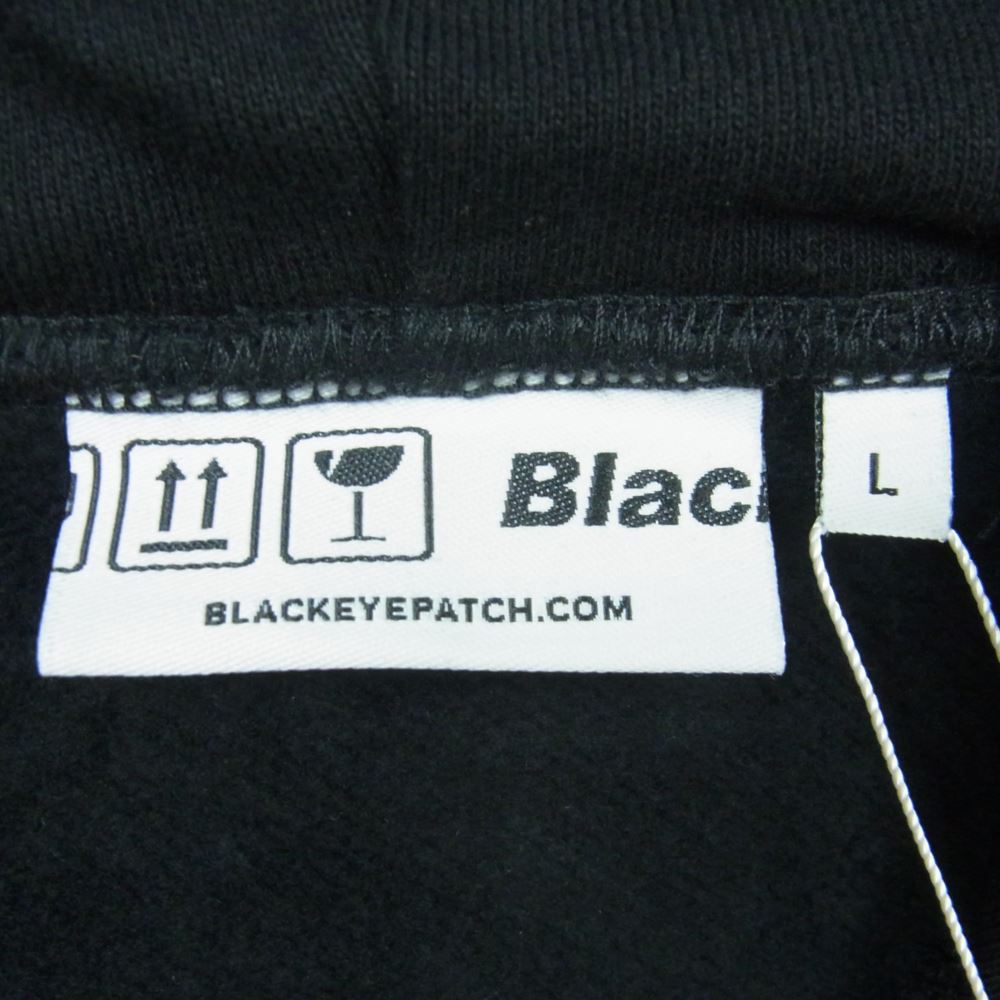 ブラックアイパッチ 21AW BEPFW21TP25 HANDLE WITH CARE ZIP HOODIE 取扱注意 ハンドルウィズケア フルジップ スウェット パーカー ブラック系 L【新古品】【未使用】【中古】