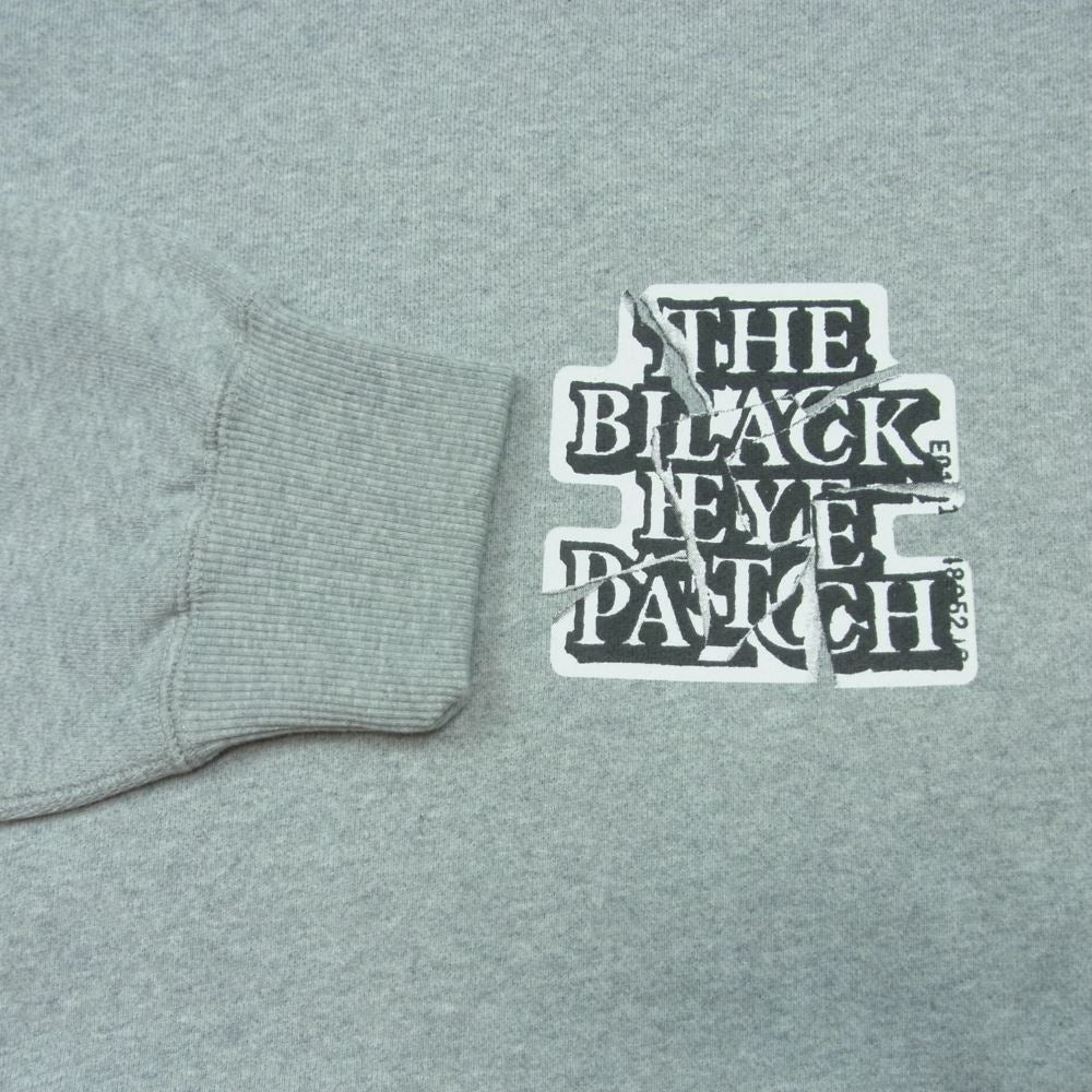 ブラックアイパッチ 23SS BEPSS23TP02 TORN OG LABEL HOODIE OGラベル ロゴプリント プルオーバ― パーカー フーディ グレー系 L【新古品】【未使用】【中古】