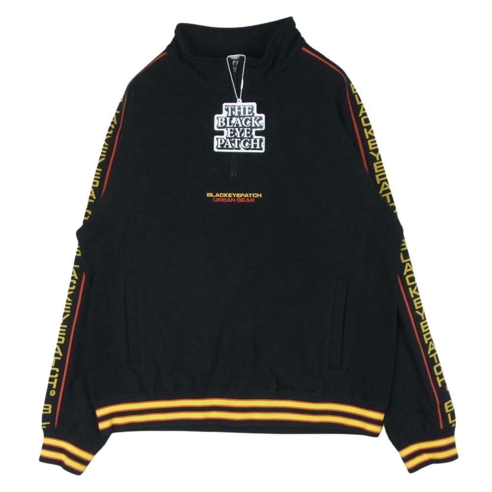 ブラックアイパッチ 22AW BEPFW22TP36 Taped Half Zip Sweat ロゴ刺繍 テープ ハーフジップ スウェット プルオーバー ブラック系 L【新古品】【未使用】【中古】
