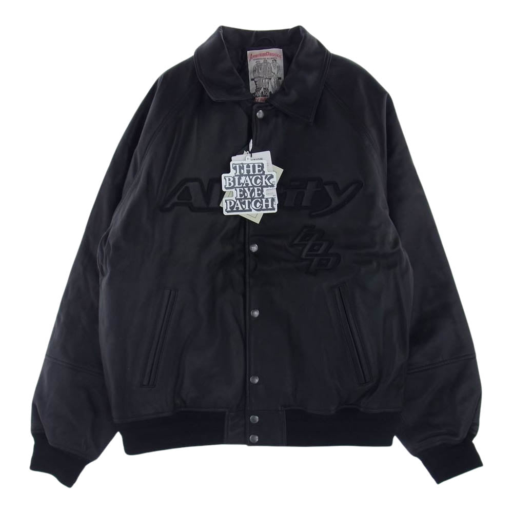 ブラックアイパッチ BEPFW21E110 × AVIREX ALL CITY VARSITY JACKET アヴィレックス オールシティ バーシティー ジャケット ブラック系 L【新古品】【未使用】【中古】