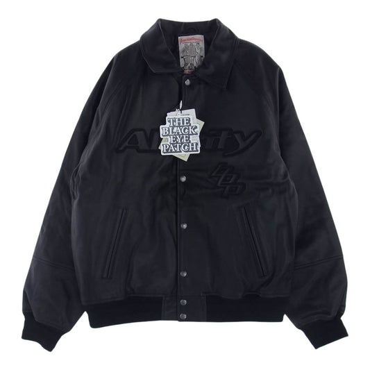 ブラックアイパッチ BEPFW21E110 × AVIREX ALL CITY VARSITY JACKET アヴィレックス オールシティ バーシティー ジャケット ブラック系 L【新古品】【未使用】【中古】