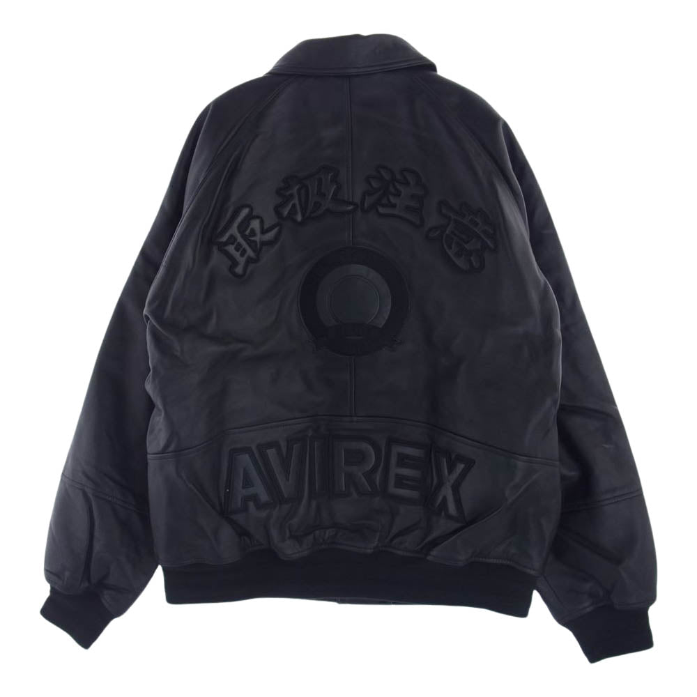 ブラックアイパッチ BEPFW21E110 × AVIREX ALL CITY VARSITY JACKET アヴィレックス オールシティ バーシティー ジャケット ブラック系 L【新古品】【未使用】【中古】