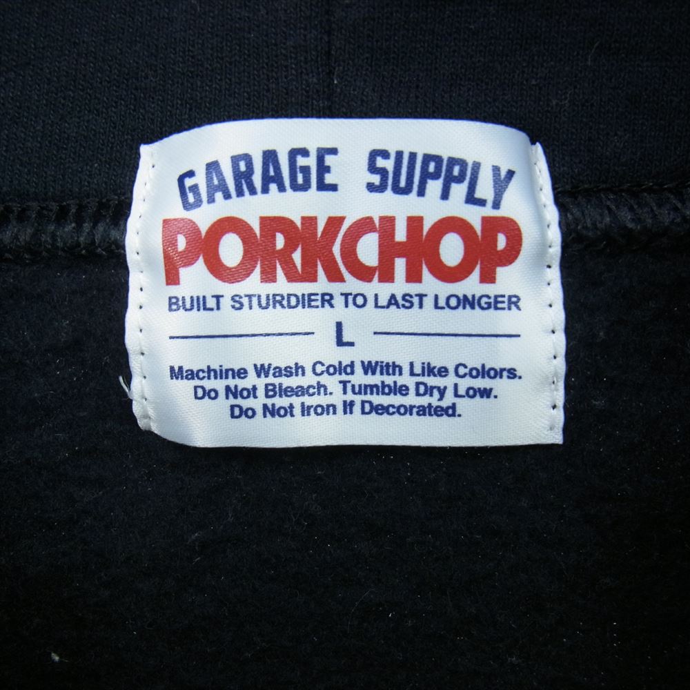 ポークチョップ バックプリント P.C.G.S プリント プルオーバー パーカー ブラック ブラック系 L【中古】