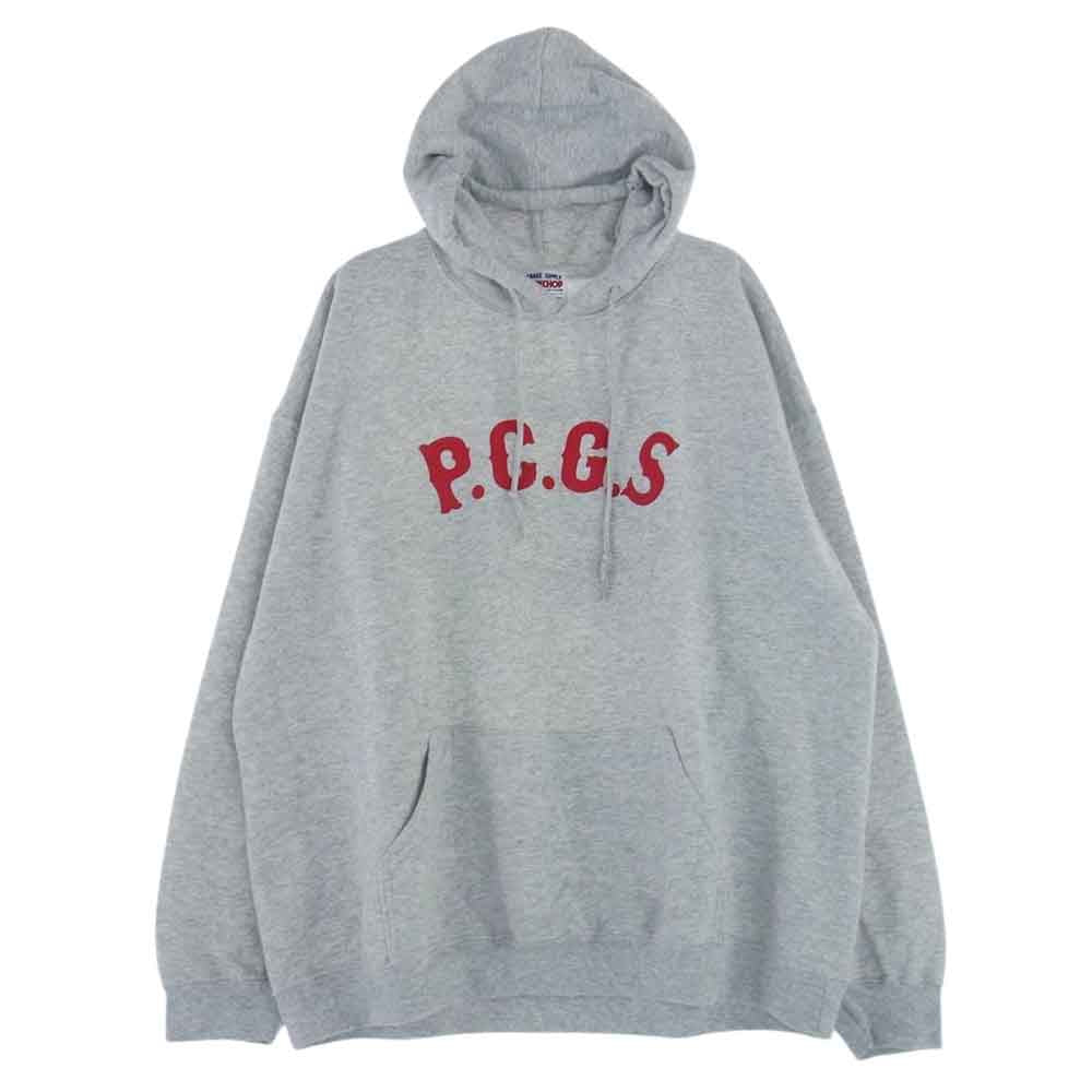 ポークチョップ バックプリント P.C.G.S プリント プルオーバー パーカー グレー グレー系 L【中古】