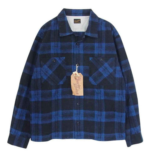 TENDERLOIN テンダーロイン PRINT FLANNEL CHECK SHT プリント フランネル チェック 長袖 シャツ BLUE ブルー ブルー系 M【中古】