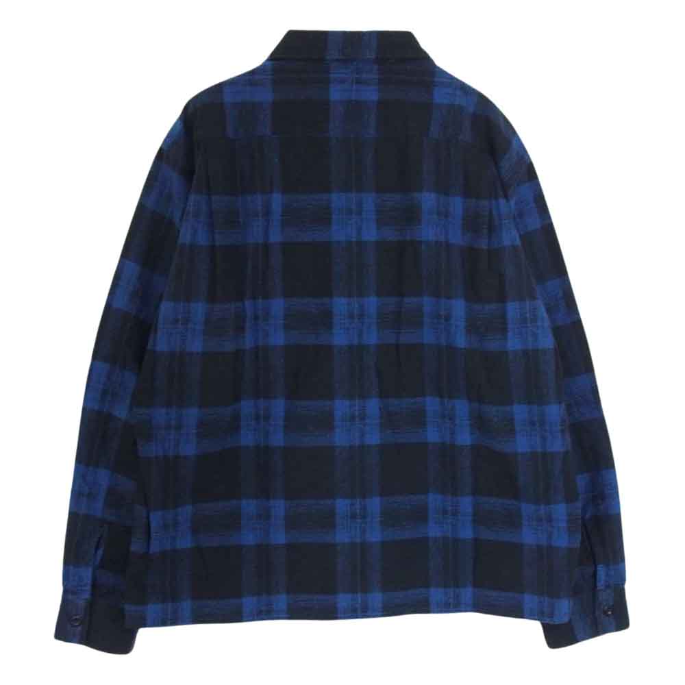 TENDERLOIN テンダーロイン PRINT FLANNEL CHECK SHT プリント フランネル チェック 長袖 シャツ BLUE ブルー ブルー系 M【中古】