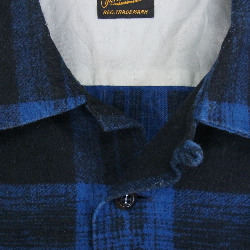 TENDERLOIN テンダーロイン PRINT FLANNEL CHECK SHT プリント フランネル チェック 長袖 シャツ BLUE ブルー ブルー系 M【中古】