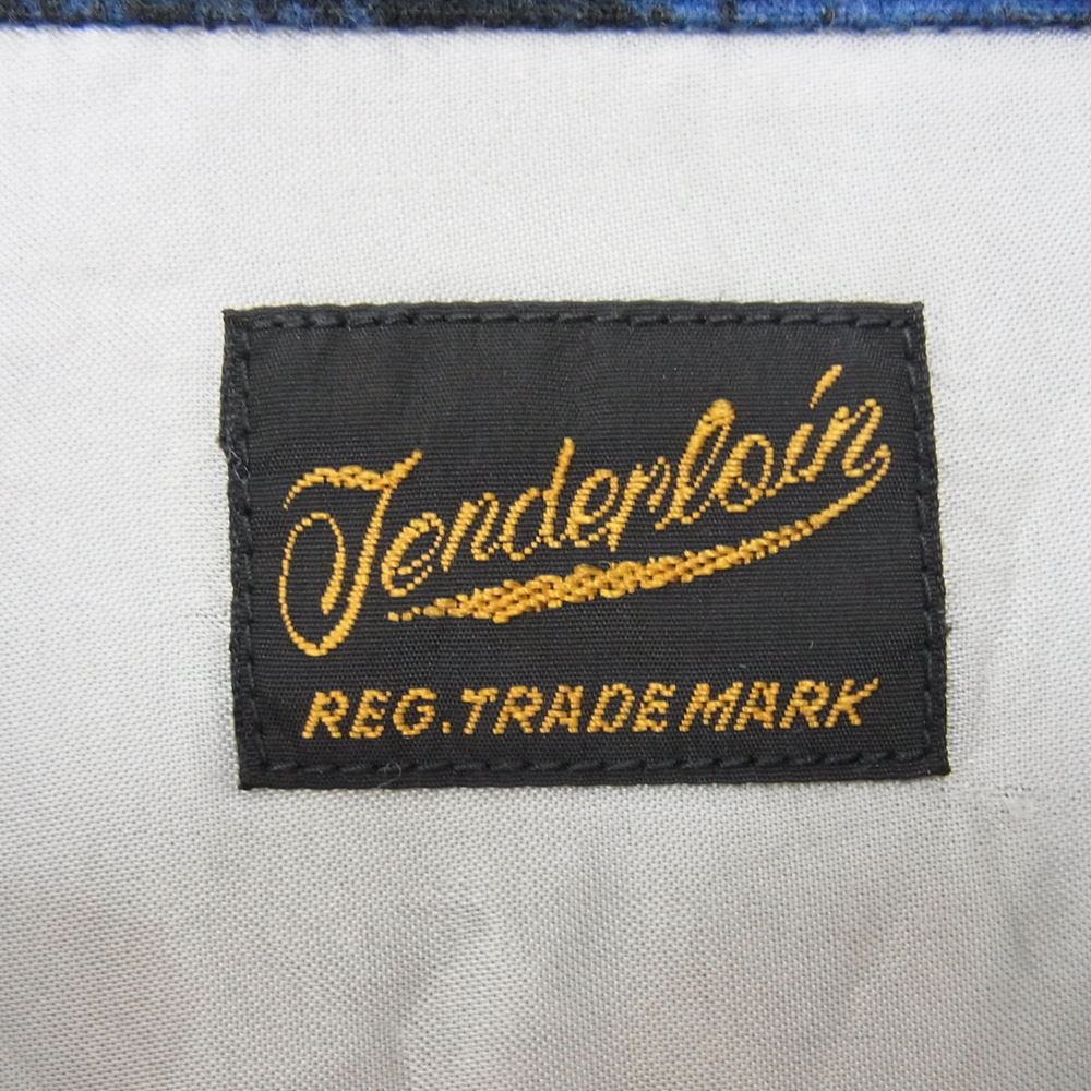 TENDERLOIN テンダーロイン PRINT FLANNEL CHECK SHT プリント フランネル チェック 長袖 シャツ BLUE ブルー ブルー系 M【中古】