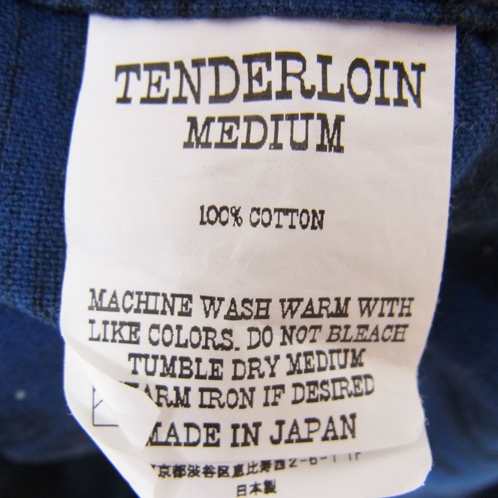 TENDERLOIN テンダーロイン PRINT FLANNEL CHECK SHT プリント フランネル チェック 長袖 シャツ BLUE ブルー ブルー系 M【中古】