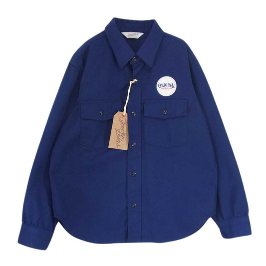 TENDERLOIN テンダーロイン WORK SHT JKT U ロゴ ワッペン シャツ ジャケット ネイビー系 S【中古】