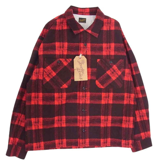 TENDERLOIN テンダーロイン PRINT FLANNEL CHECK SHT プリント フランネル チェック 長袖 シャツ RED レッド系 M【中古】