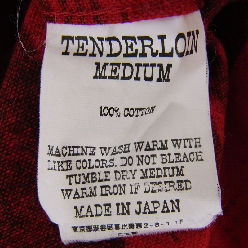 TENDERLOIN テンダーロイン PRINT FLANNEL CHECK SHT プリント フランネル チェック 長袖 シャツ RED レッド系 M【中古】