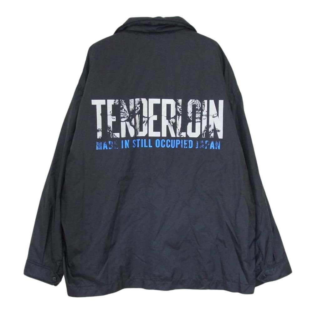 TENDERLOIN テンダーロイン NYLON COACH JKT QB ロゴ ナイロン コーチ ジャケット ブラック系 S【中古】
