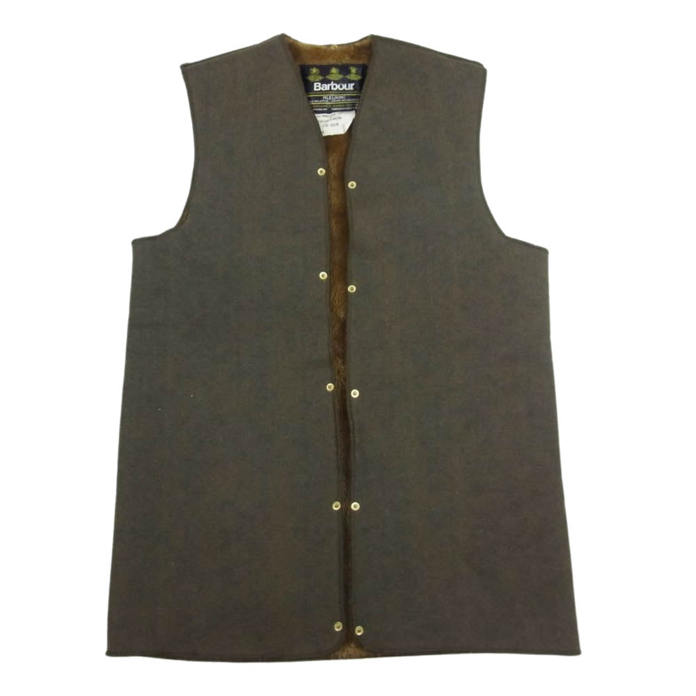 Barbour バブアー 英国製 A295 Pile LINING パイル ライニング ベスト カーキ系 C36/91cm【中古】