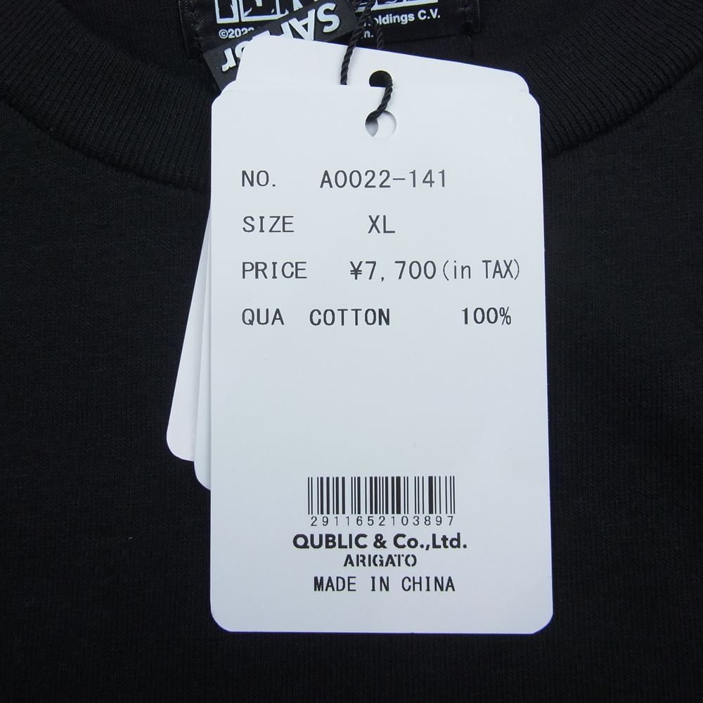 サプール 22SS A0022-141 TURTLES タートルズ プリント ロゴ 半袖 Tシャツ ブラック系 XL【新古品】【未使用】【中古】