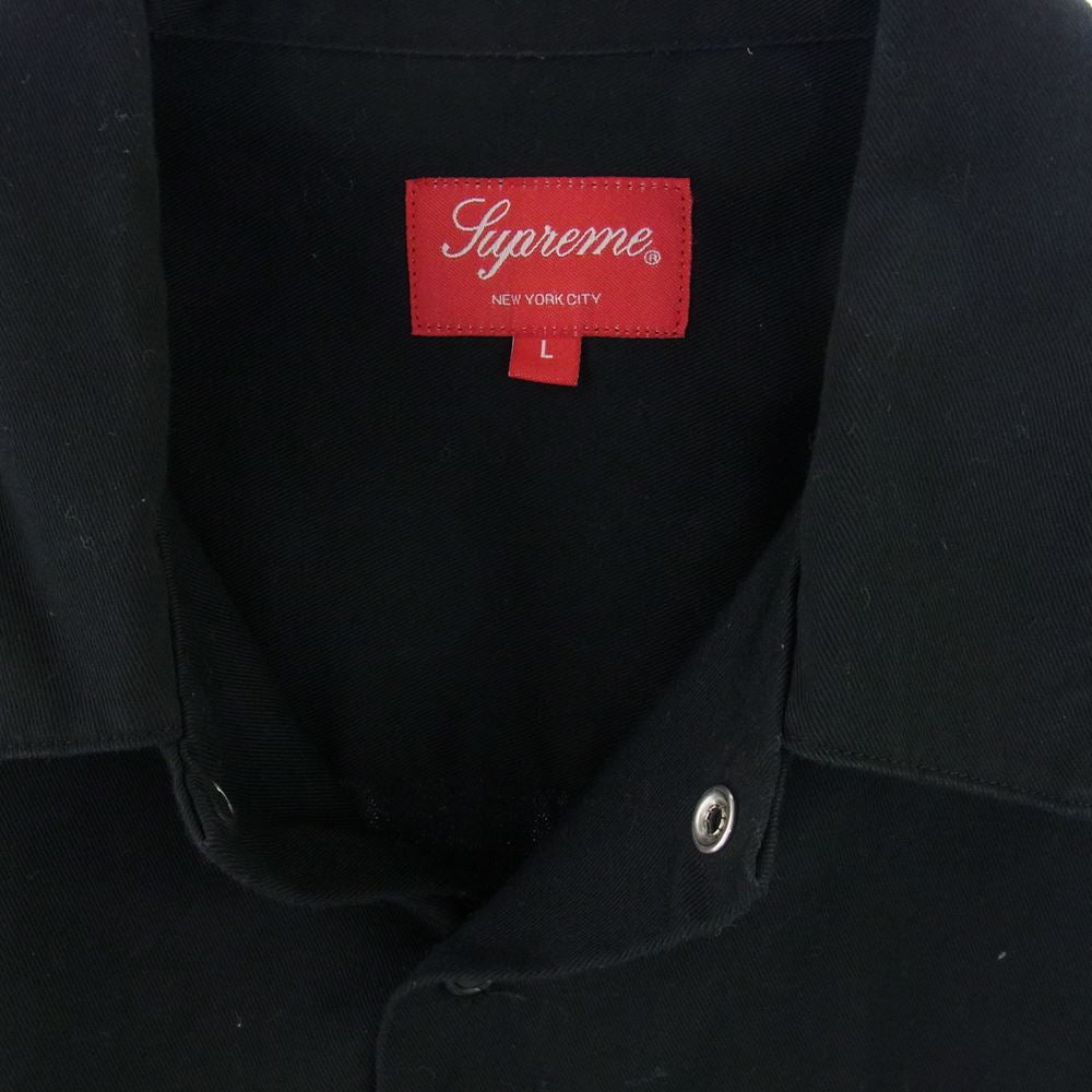 Supreme シュプリーム 21AW Thermal Work Shirt サーマル レイヤード ワーク 長袖 シャツ ブラック系 L【中古】