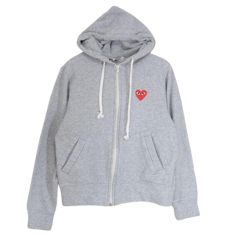 PLAY COMME des GARCONS プレイコムデギャルソン AZ-T167 ワッペン ジップ パーカー  グレー系 M【中古】