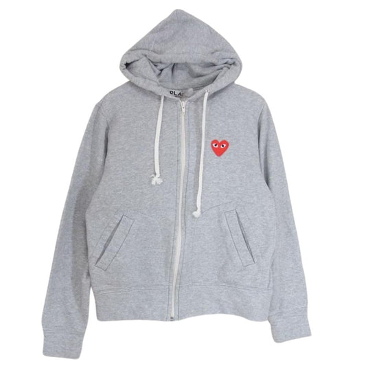 PLAY COMME des GARCONS プレイコムデギャルソン AZ-T167 ワッペン ジップ パーカー  グレー系 M【中古】