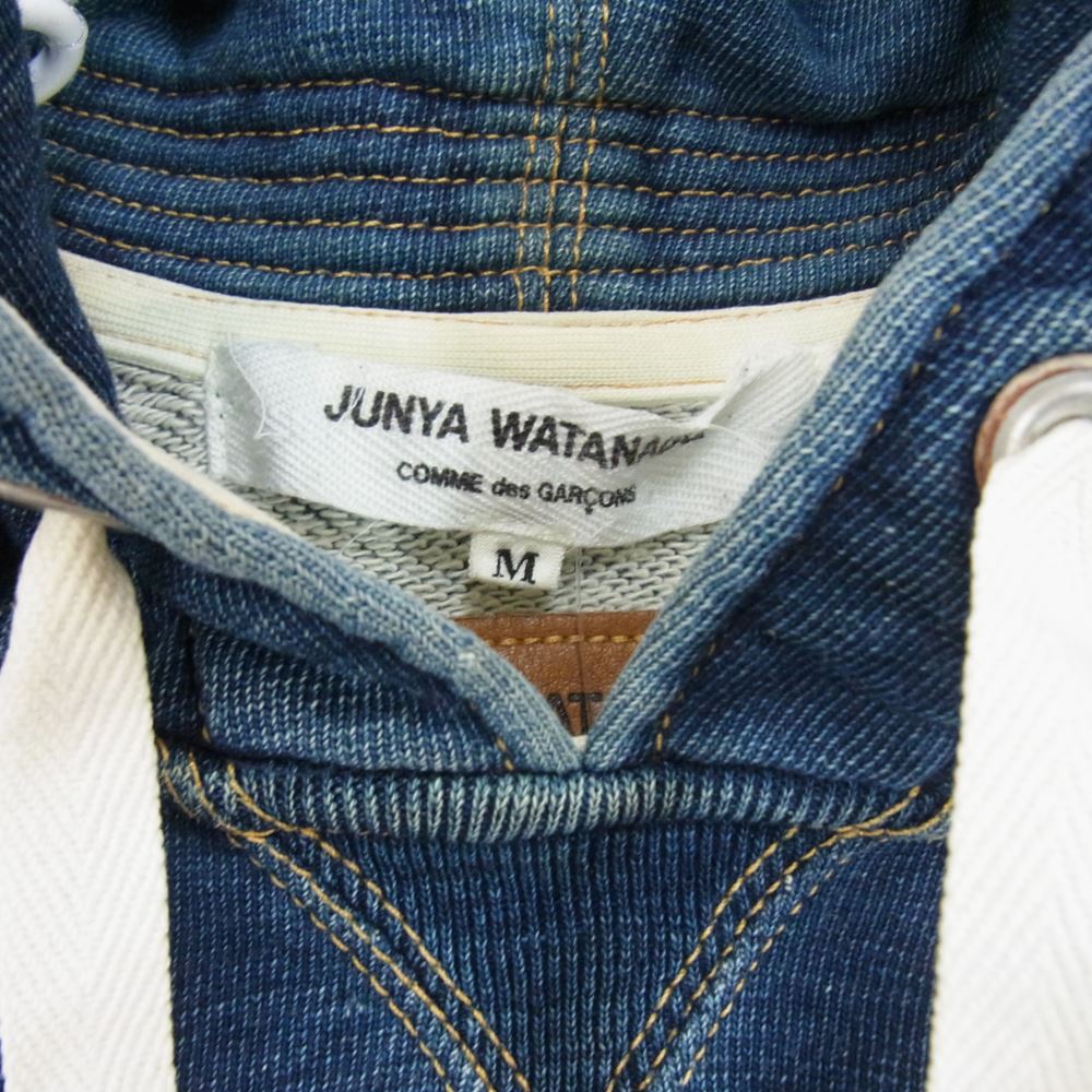 JUNYA WATANABE COMME des GARCONS ジュンヤワタナベコムデギャルソン denim デニム JF-T201 インディゴ染 スウェット プルオーバー パーカー インディゴブルー系 M【中古】