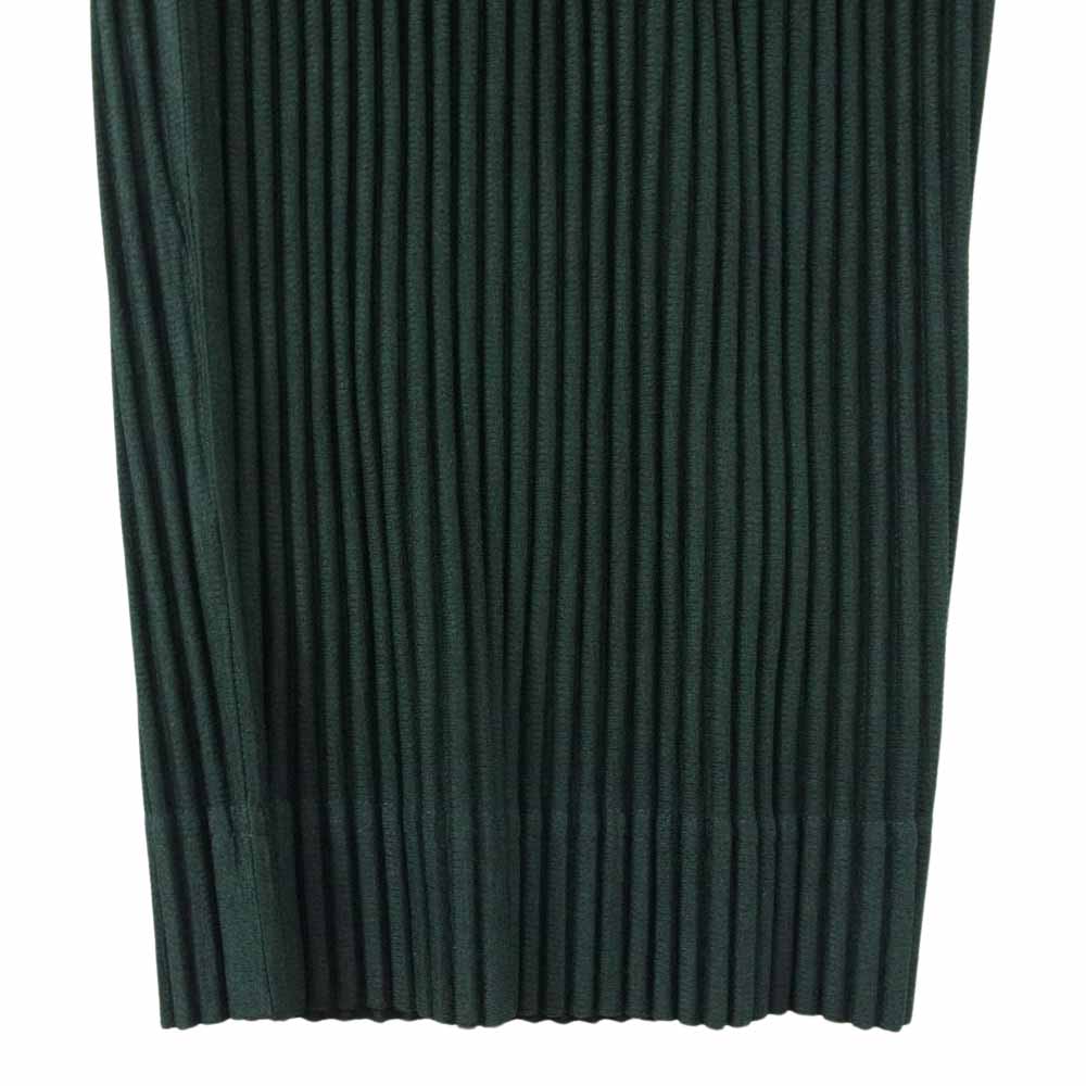 HOMME PLISSE ISSEY MIYAKE オム プリッセ イッセイミヤケ HP01-JF132 PLEATS PANTS プリーツ加工 イージー テーパードパンツ グリーン系 サイズ表記無【美品】【中古】