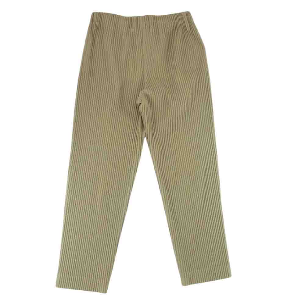 HOMME PLISSE ISSEY MIYAKE オム プリッセ イッセイミヤケ TAILORED PLEATS PANTS プリーツ加工 テーラード イージー テーパードパンツ カーキ系 2【美品】【中古】
