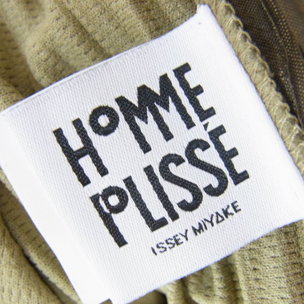 HOMME PLISSE ISSEY MIYAKE オム プリッセ イッセイミヤケ TAILORED PLEATS PANTS プリーツ加工 テーラード イージー テーパードパンツ カーキ系 2【美品】【中古】
