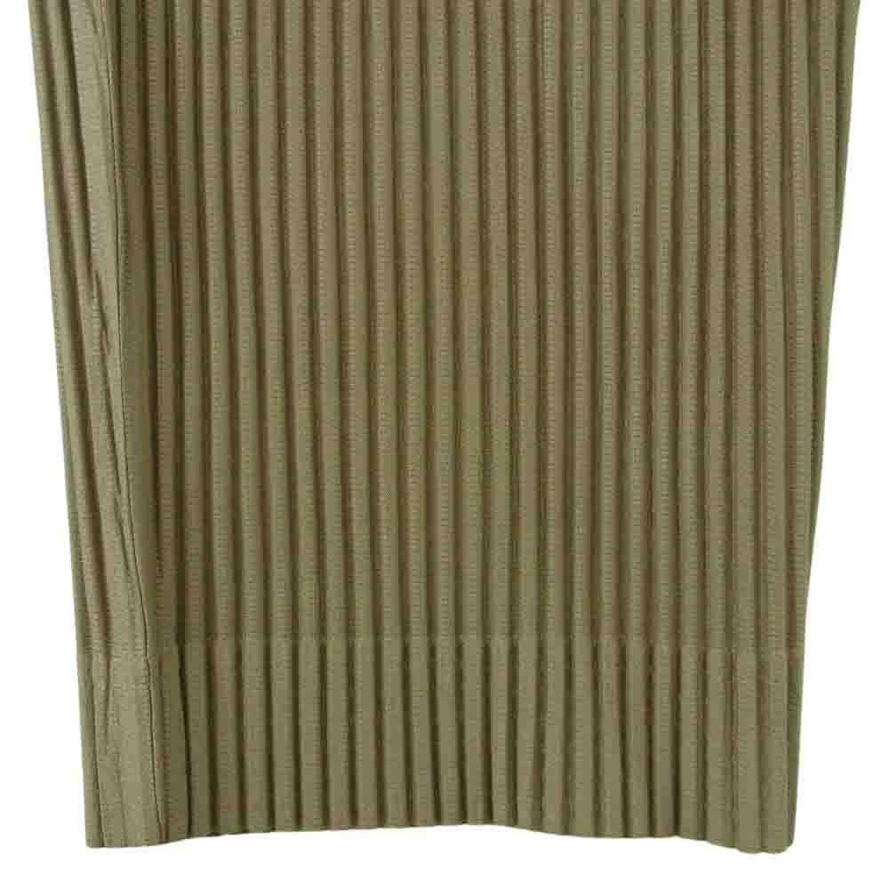 HOMME PLISSE ISSEY MIYAKE オム プリッセ イッセイミヤケ TAILORED PLEATS PANTS プリーツ加工 テーラード イージー テーパードパンツ カーキ系 2【美品】【中古】