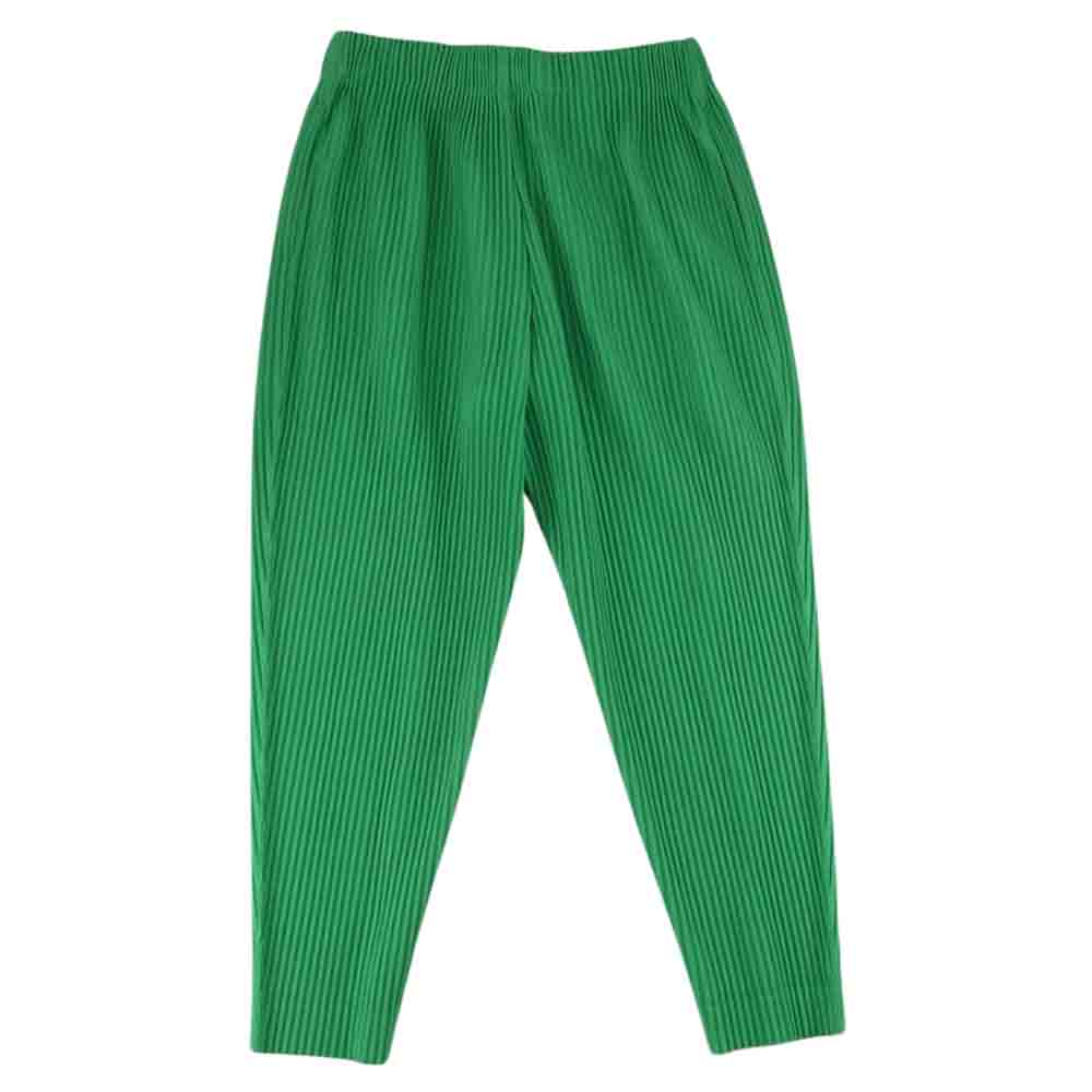 HOMME PLISSE ISSEY MIYAKE オム プリッセ イッセイミヤケ HP33JF104 MC JULY PANTS プリーツ加工 イージー テーパードパンツ グリーン系 2【美品】【中古】