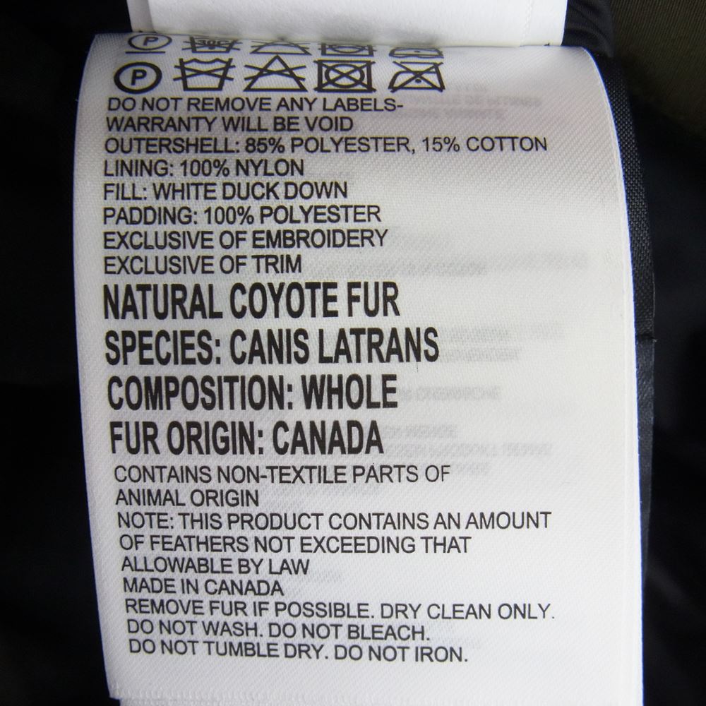 CANADA GOOSE カナダグース 3438JM 国内正規 サザビーリーグ Jasper Parka ジャスパー パーカ ダウン コート ジャケット カーキ系 XS【中古】