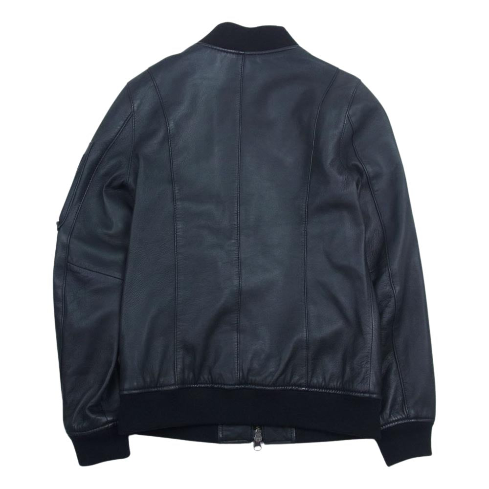 STUDIOUS ステュディオス 104352002 羊革 レザー ブルゾン MA-1 ジャケット ブラック系【中古】