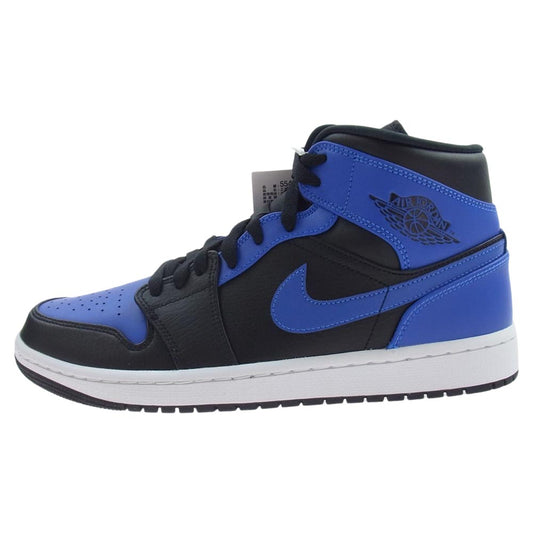 NIKE ナイキ 554724-077 Air Jordan 1 Mid Hyper Royal AJ1 エアジョーダン ミッド ハイパーロイヤル スニーカー ブラック系 ブルー系 27.5cm【新古品】【未使用】【中古】