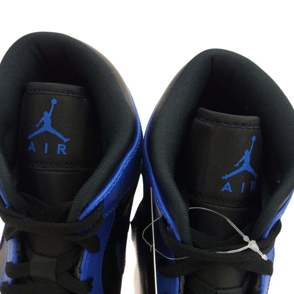 NIKE ナイキ 554724-077 Air Jordan 1 Mid Hyper Royal AJ1 エアジョーダン ミッド ハイパーロイヤル スニーカー ブラック系 ブルー系 27.5cm【新古品】【未使用】【中古】