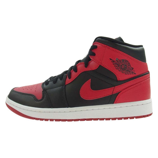 NIKE ナイキ 554724-074 Air Jordan 1 Mid Bred AJ1 エアジョーダン ミッド ブレッド スニーカー ブラック系 レッド系 27.5cm【新古品】【未使用】【中古】