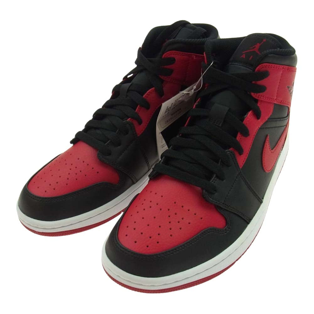 NIKE ナイキ 554724-074 Air Jordan 1 Mid Bred AJ1 エアジョーダン ミッド ブレッド スニーカー ブラック系 レッド系 27.5cm【新古品】【未使用】【中古】