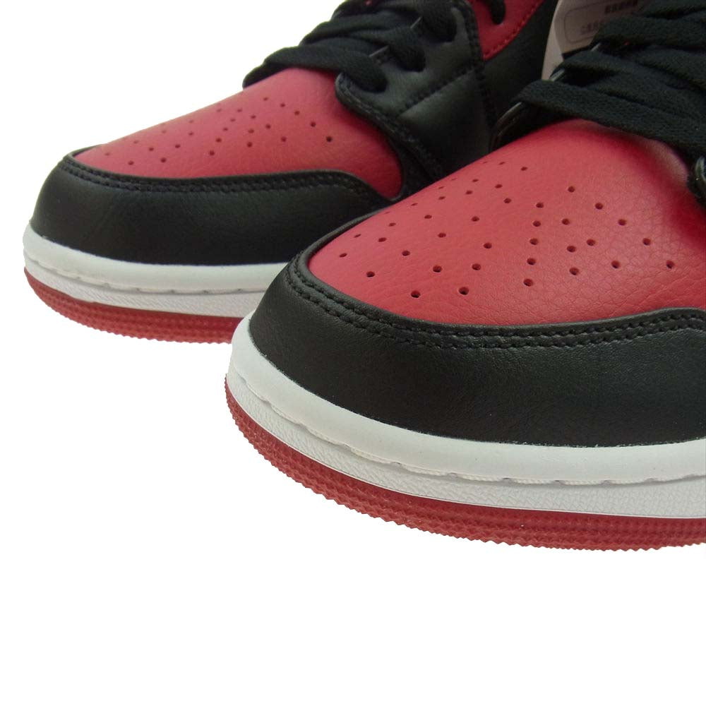 NIKE ナイキ 554724-074 Air Jordan 1 Mid Bred AJ1 エアジョーダン ミッド ブレッド スニーカー ブラック系 レッド系 27.5cm【新古品】【未使用】【中古】