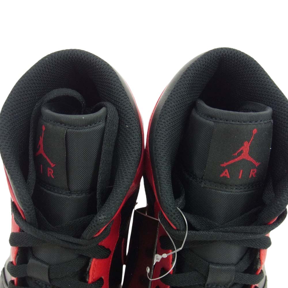 NIKE ナイキ 554724-074 Air Jordan 1 Mid Bred AJ1 エアジョーダン ミッド ブレッド スニーカー ブラック系 レッド系 27.5cm【新古品】【未使用】【中古】