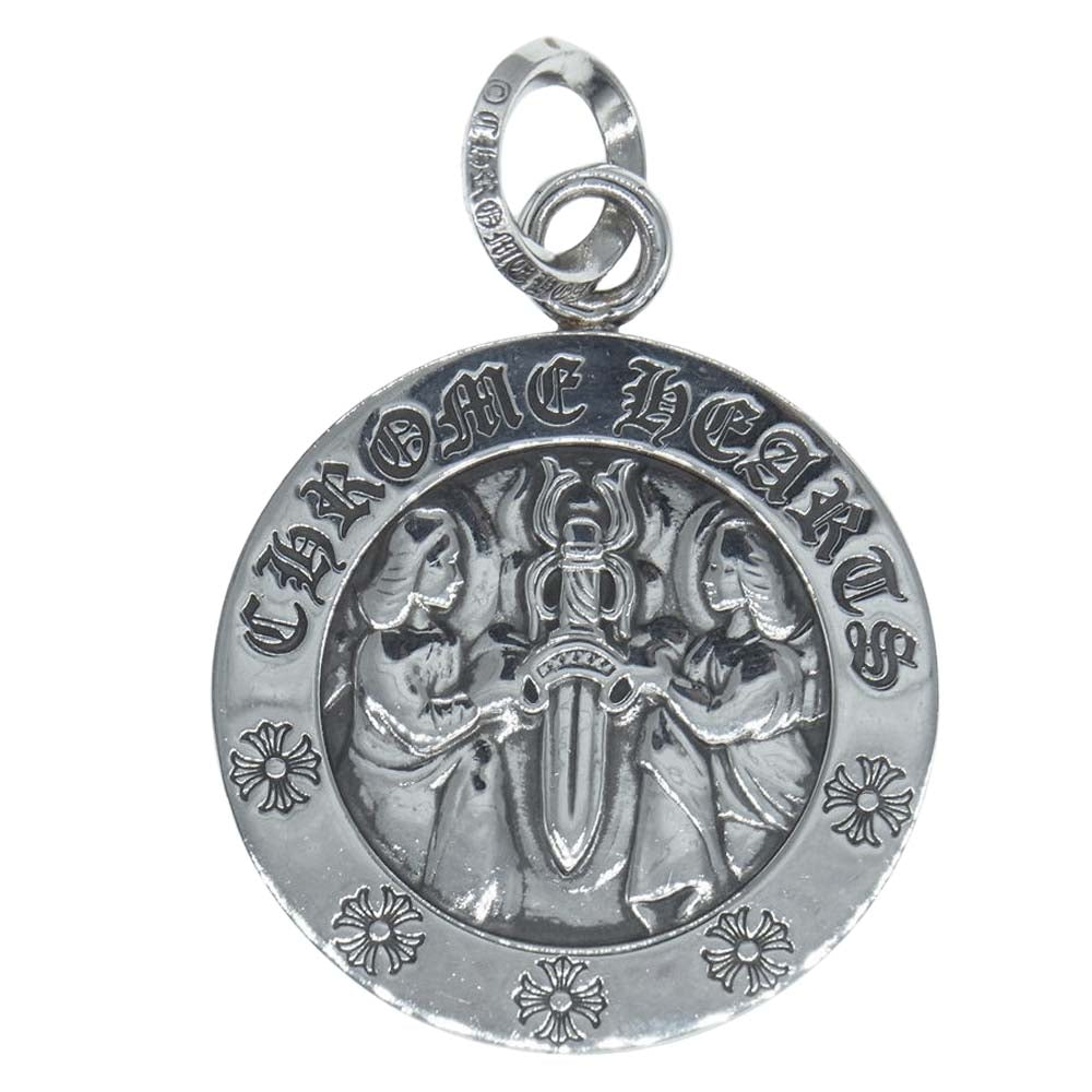 CHROME HEARTS クロムハーツ（原本無） ANGL MDL LG ラージ エンジェルメダル ペンダントトップ シルバー系【中古】