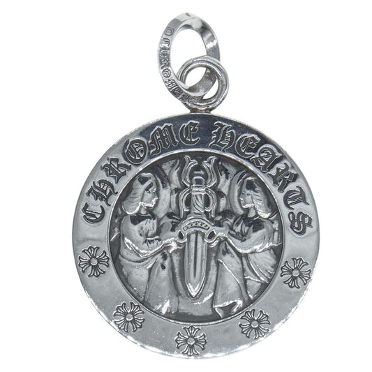 CHROME HEARTS クロムハーツ（原本無） ANGL MDL LG ラージ エンジェルメダル ペンダントトップ シルバー系【中古】