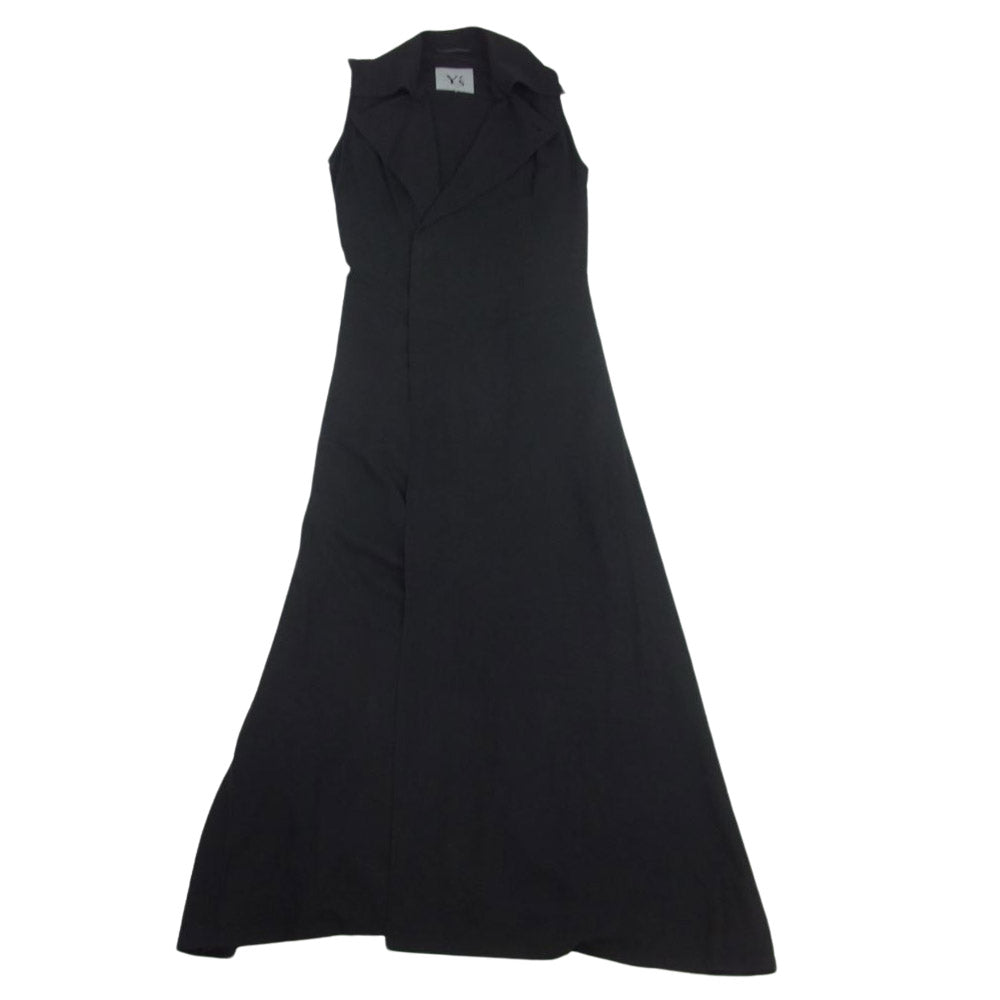 Yohji Yamamoto ヨウジヤマモト 1001 Ys ワイズ 襟変形 ノースリーブ ロング テーラード ジレ ベスト ブラック系 S【中古】