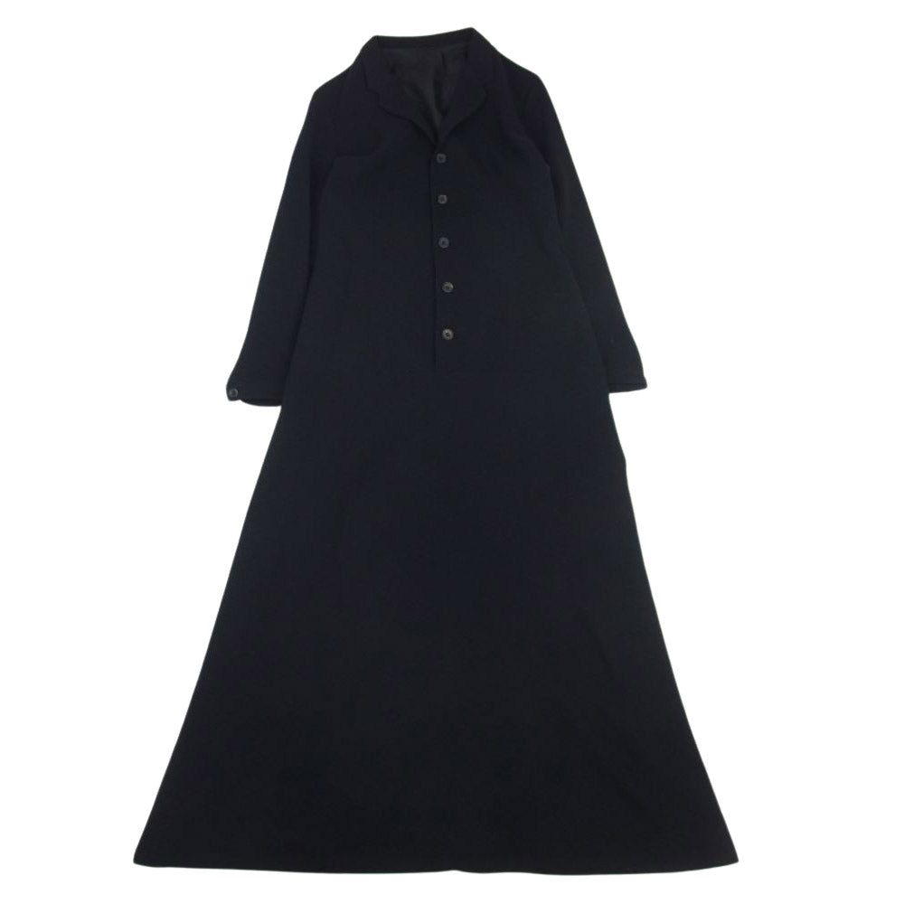 Yohji Yamamoto ヨウジヤマモト YG-D08-103 Ys ワイズ YG-D03-103 ウール100％ 裏地付 ノッチドラペル ロング ワンピース ブラック系【中古】