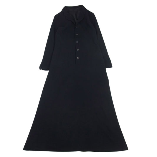 Yohji Yamamoto ヨウジヤマモト YG-D08-103 Ys ワイズ YG-D03-103 ウール100％ 裏地付 ノッチドラペル ロング ワンピース ブラック系【中古】