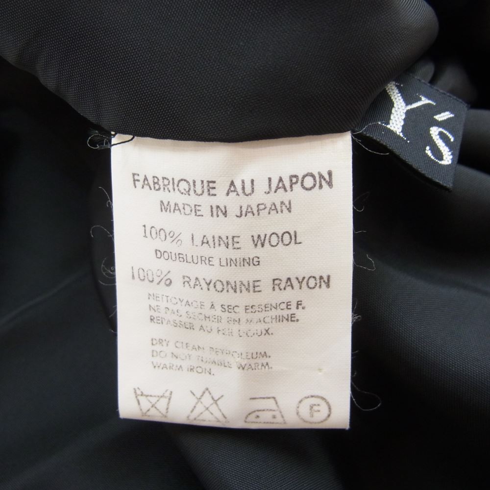 Yohji Yamamoto ヨウジヤマモト YG-D08-103 Ys ワイズ YG-D03-103 ウール100％ 裏地付 ノッチドラペル ロング ワンピース ブラック系【中古】