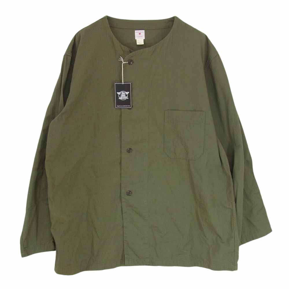 The REAL McCOY'S ザリアルマッコイズ MS20006 RED CROSS PAJAMA SHIRT レッド クロス パジャマ シャツ カーキ系 XL【美品】【中古】