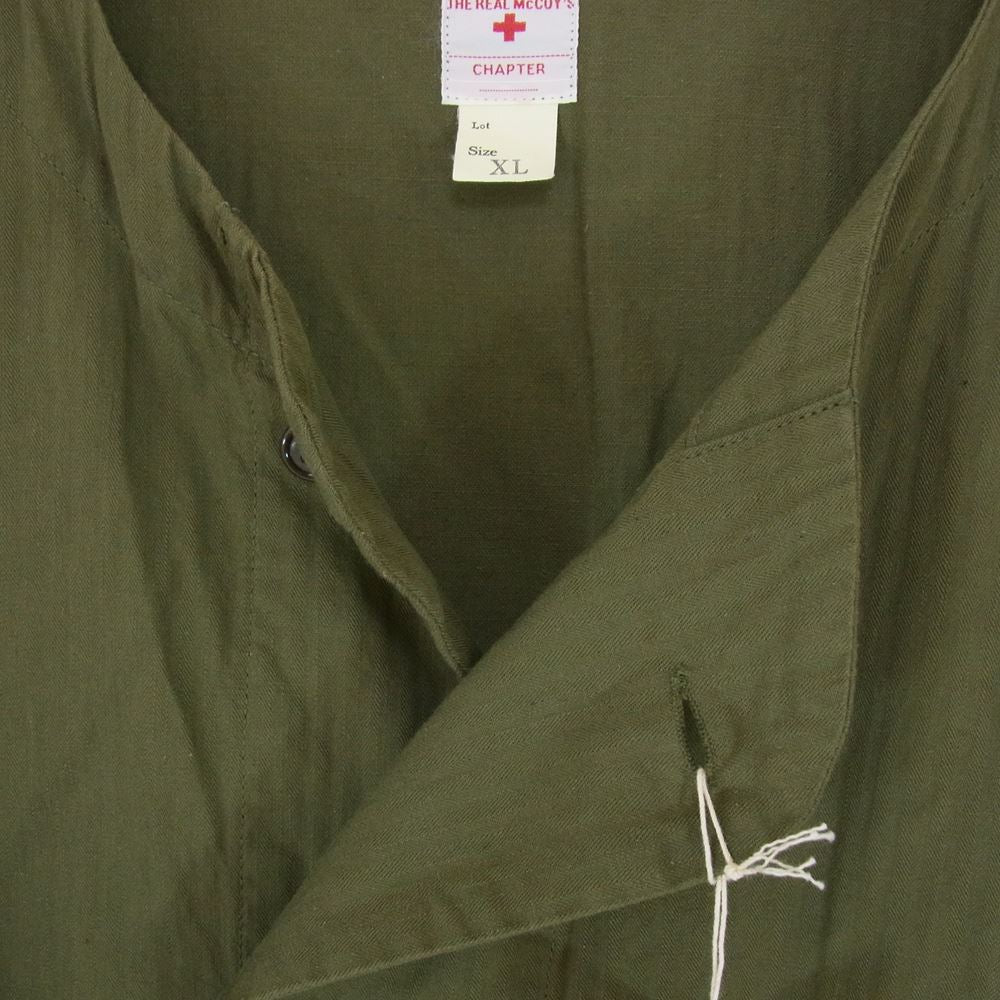 The REAL McCOY'S ザリアルマッコイズ MS20006 RED CROSS PAJAMA SHIRT レッド クロス パジャマ シャツ カーキ系 XL【美品】【中古】